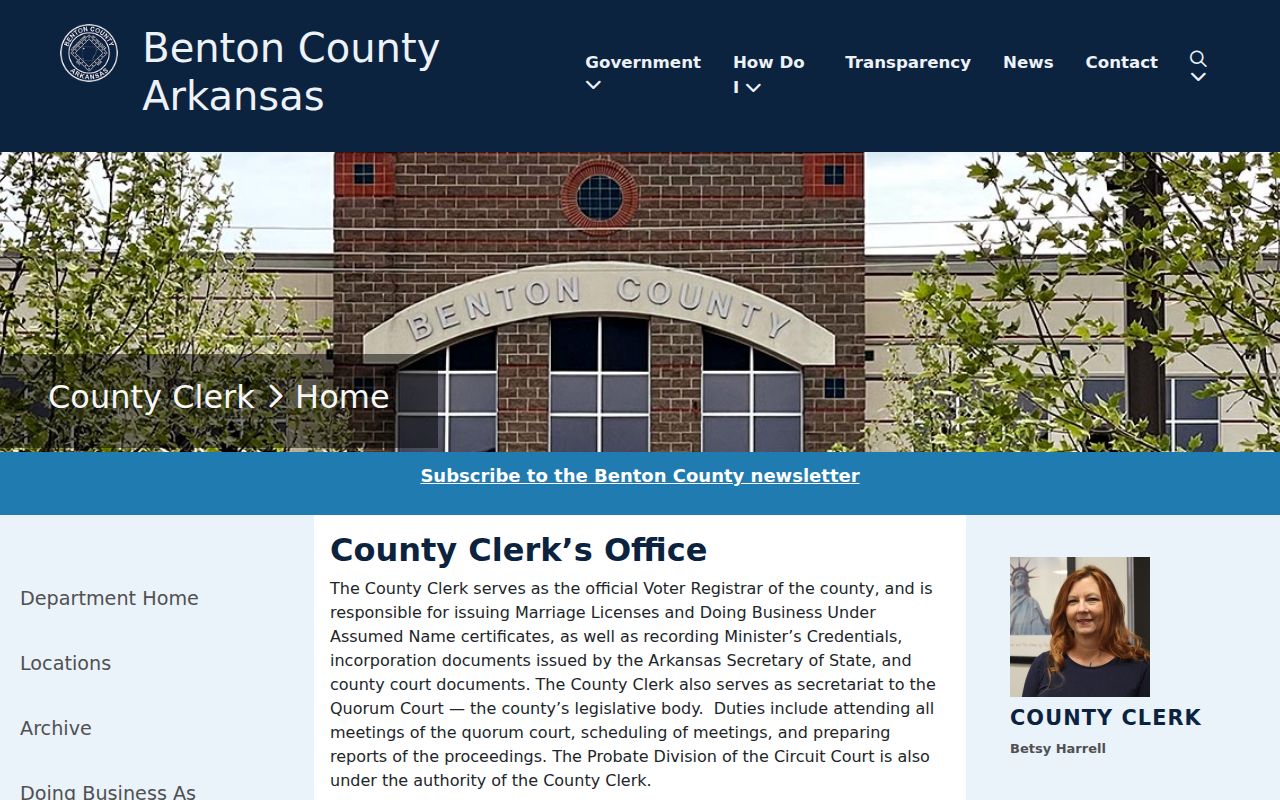 Benton County people search voter registrar page screenshot