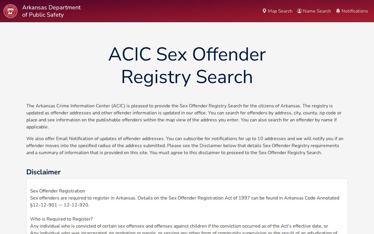Benton County public records Arkansas ACIC sex offender registry