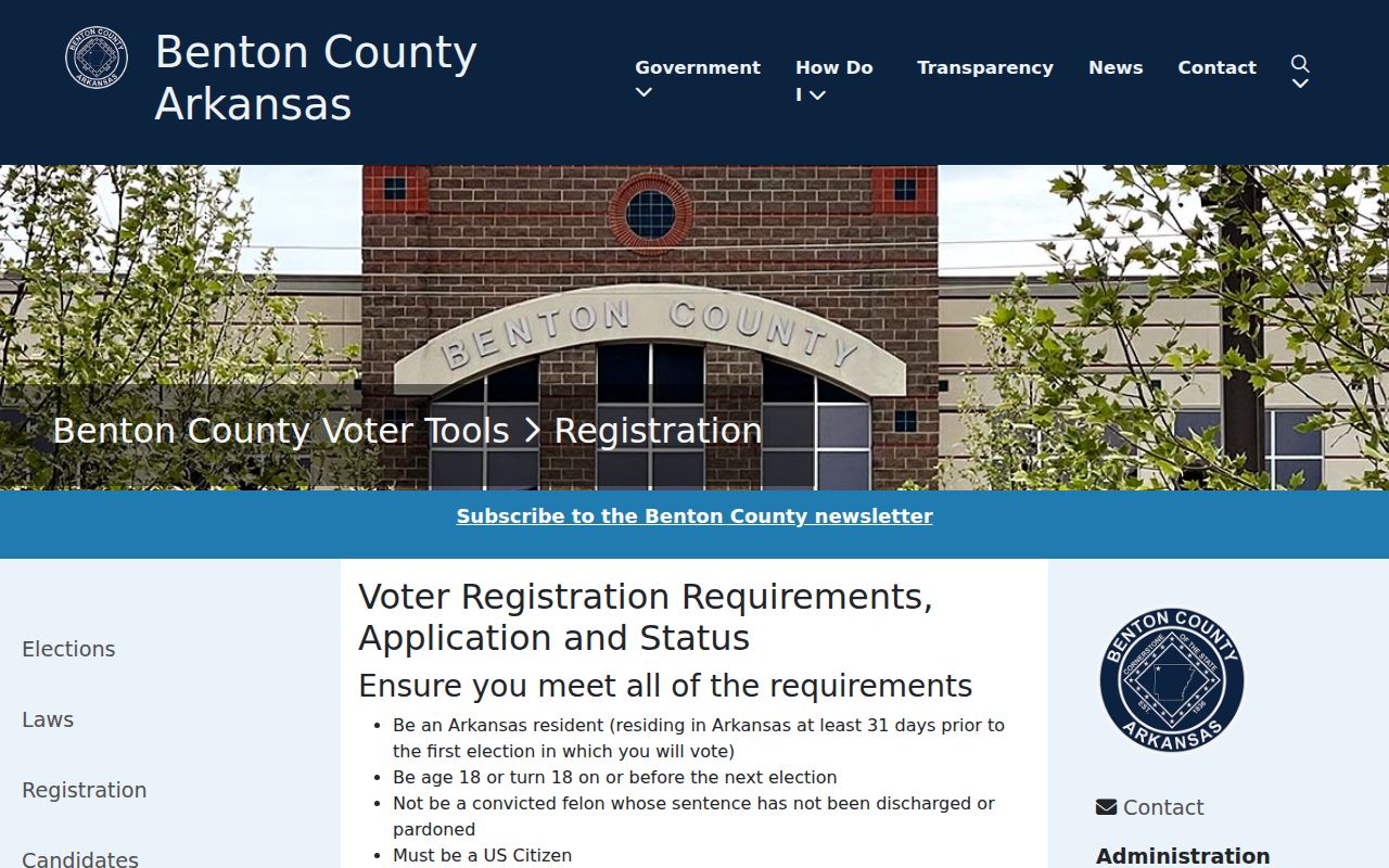 Benton County voter registration records requirements and forms