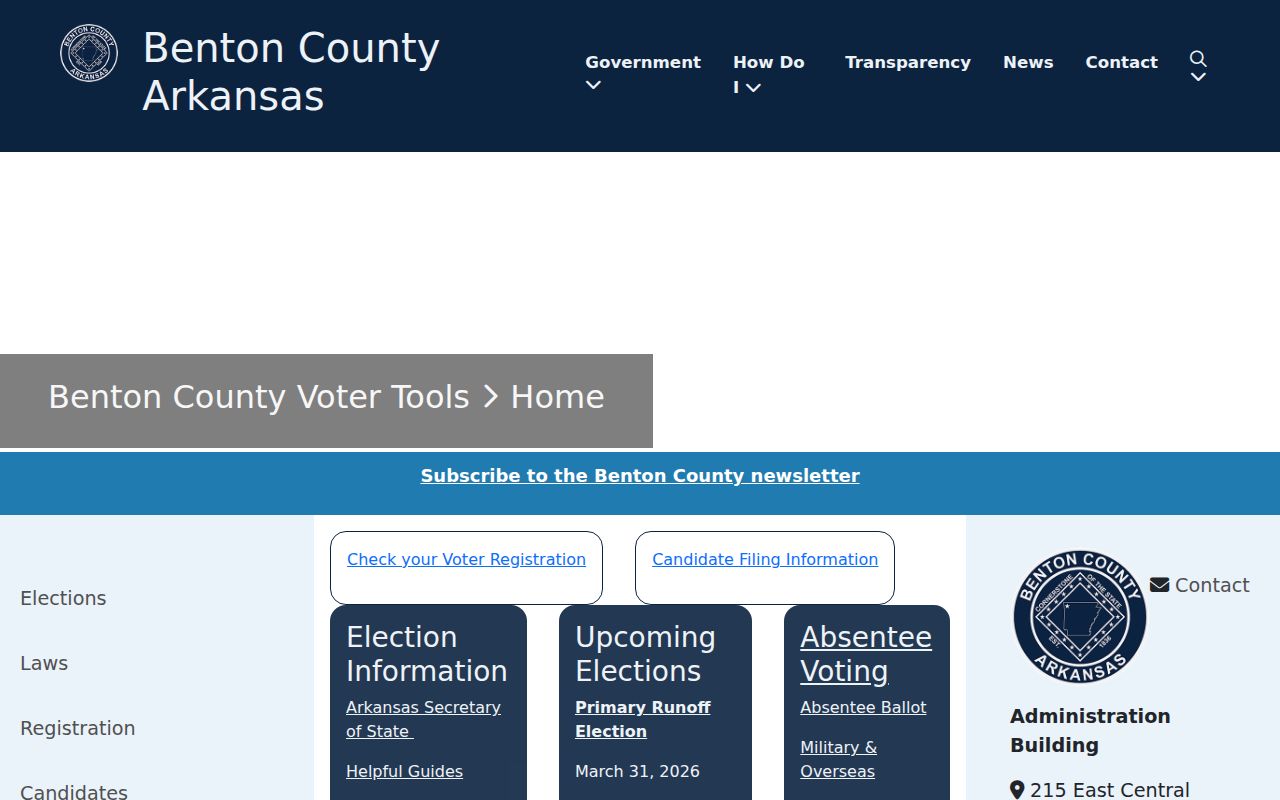 Benton County voter registration records Voter Tools page